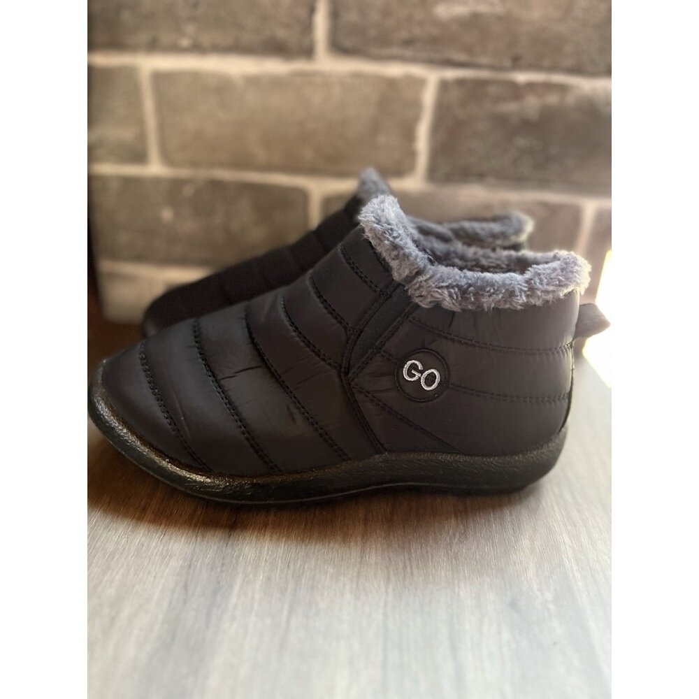 Alicegana Black Winter Snow Boots Faux Fur Lined Ankle Booties Women’s 38 7US